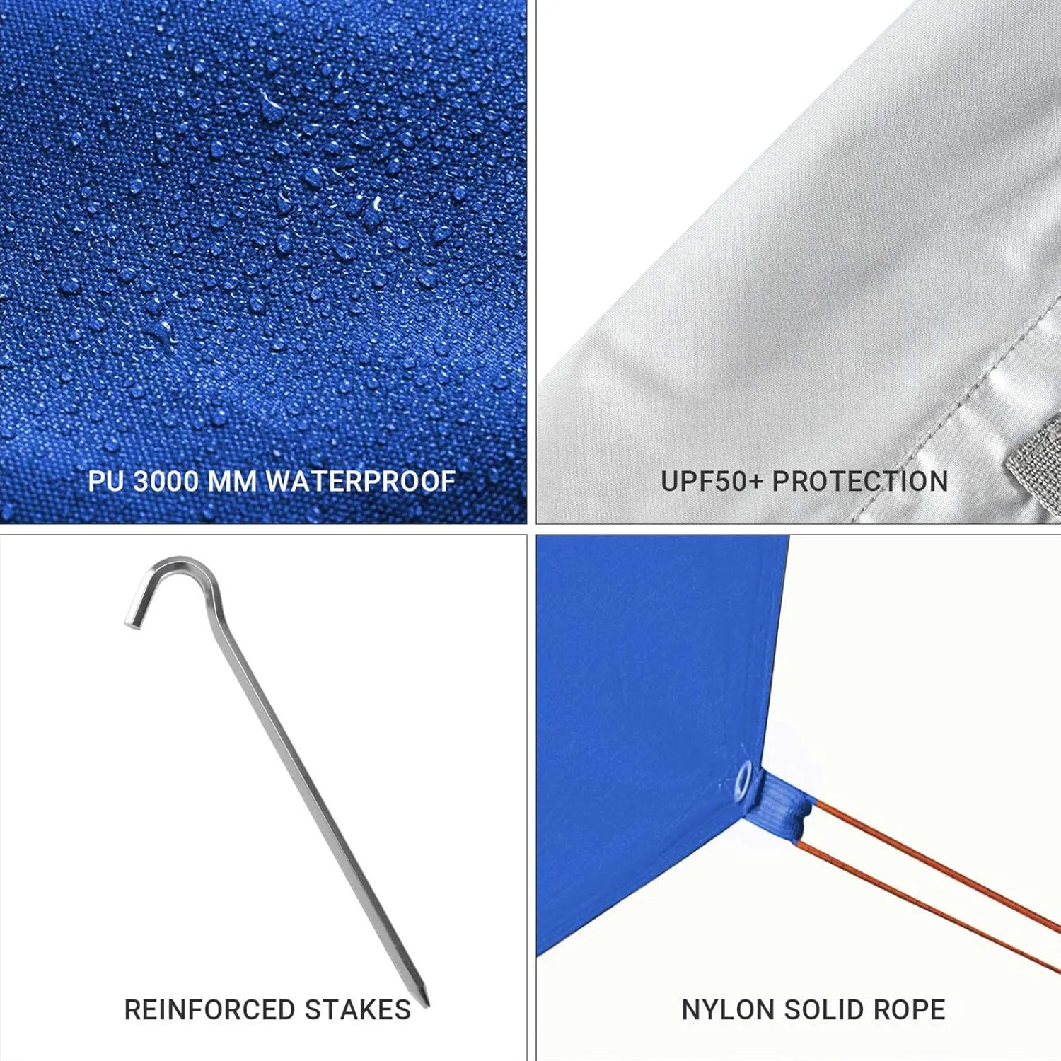 KingCamp Camping Tarp, Waterproof Hammock Rain Fly, Portable Camping Sunshade for Beach, Picnic, Outdoor Activities - Ultralight Camping Gear Must Haves, Backpacking Tent Tarp Easy to Set Up