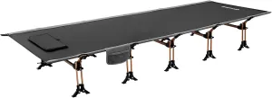 KingCamp Oversized XXL Camping Cot, Folding Portable Lightweight Ultralight Large Wide Heavy Duty 551lbs Sleeping Bed for Adult Backpacking Outdoor Travel Hiking Tent, Black