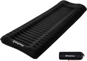 KingCamp Sleeping Pad for Camping, Rollover Prevention Inflatable Camping Mattress Ultralight Air Mat with Built in Pillow for Backpacking Hiking Tent Cot, PVC Free