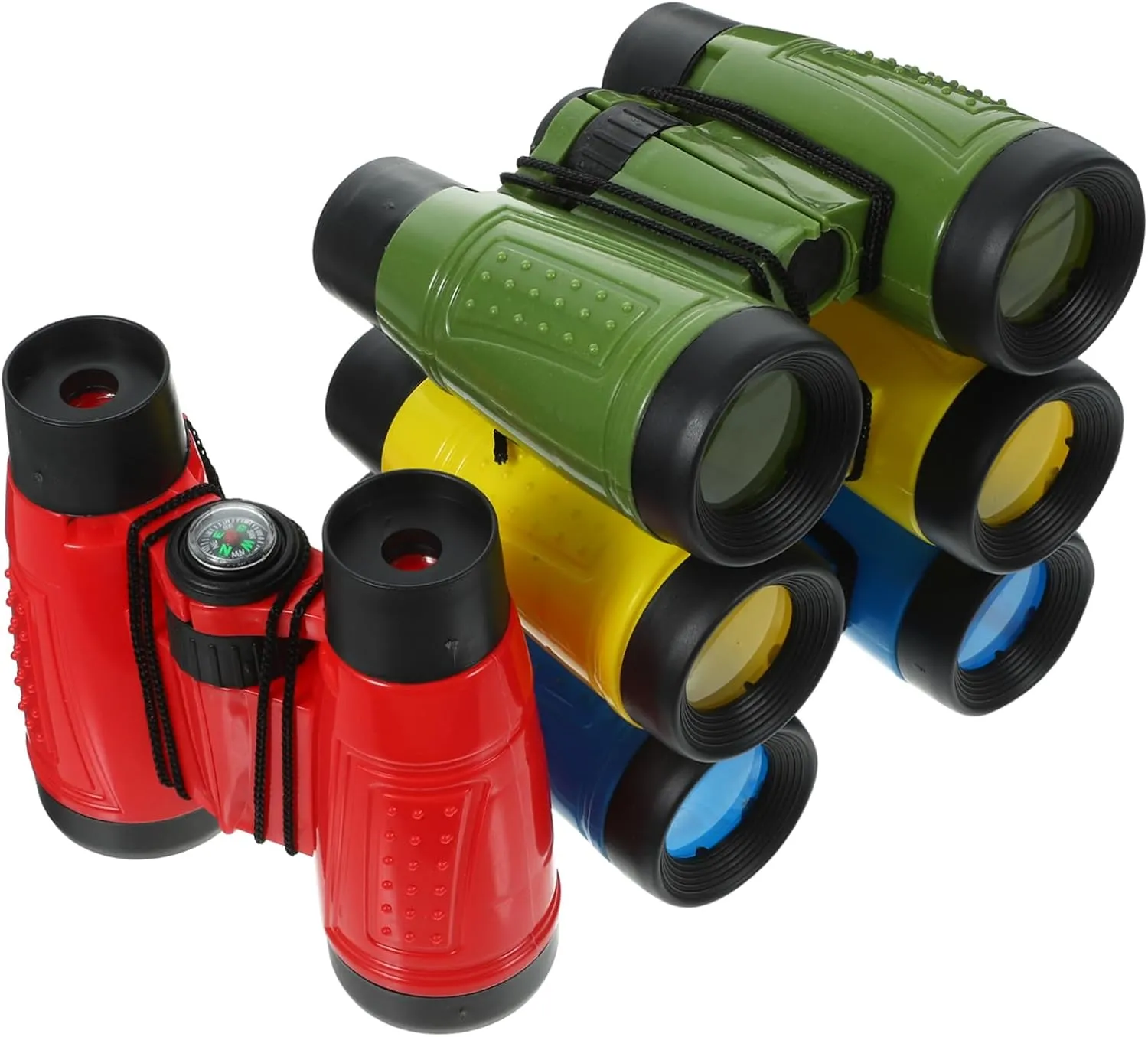 Kisangel 8Pcs Binoculars for Compact Handheld Telescopes with Compass for Outdoor Exploration Camping Bird Watching and Indoor Fun