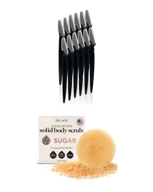 Kitsch Dermaplaning Tool & Exfoliating Sugar Body Scrub Bar with Discount