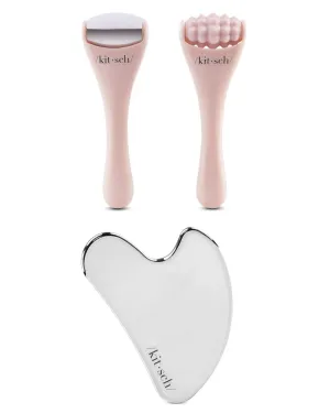 Kitsch Mini Ice Roller & Mini Face Roller Set & Stainless Steel Gua Sha with Discount