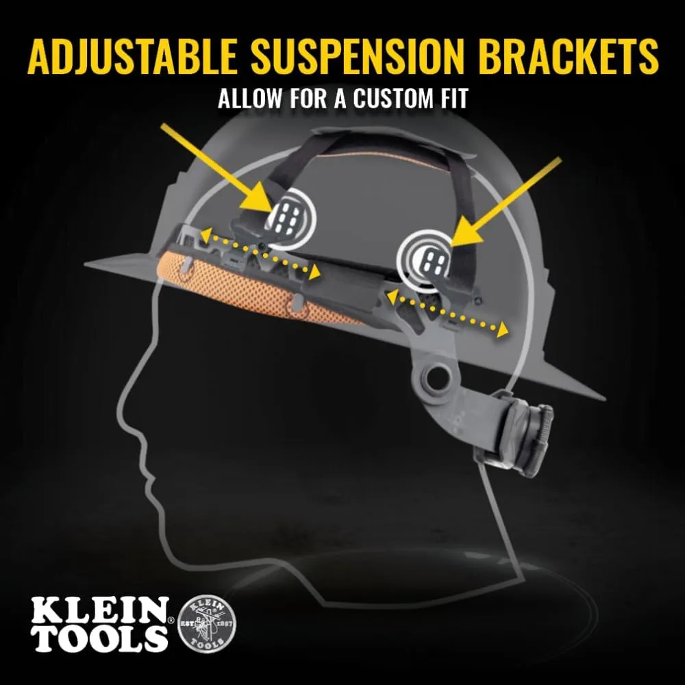 Klein Tools 60107RL Hard Hat, Rechargeable Headlamp, Non-Vented, Cap Style, Padded Self-Wicking Odor-Resistant Sweatband, Tested up to 20kV