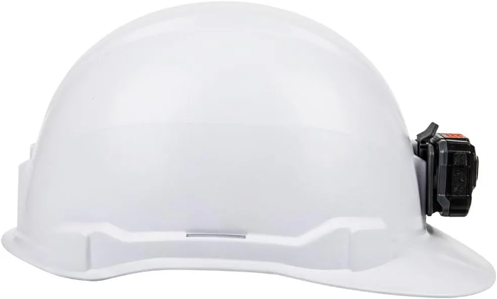 Klein Tools 60107RL Hard Hat, Rechargeable Headlamp, Non-Vented, Cap Style, Padded Self-Wicking Odor-Resistant Sweatband, Tested up to 20kV