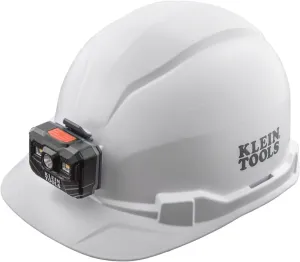 Klein Tools 60107RL Hard Hat, Rechargeable Headlamp, Non-Vented, Cap Style, Padded Self-Wicking Odor-Resistant Sweatband, Tested up to 20kV