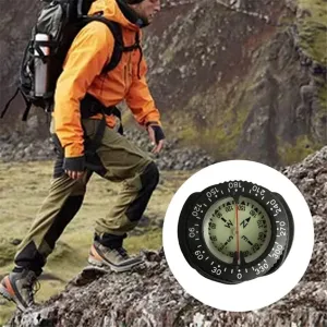 KouRy Bungee Cord Compass Underwater 100m Diving Professional Waterproof Navigator Scuba Luminous Compass for Swimming Diving Easy to Carry