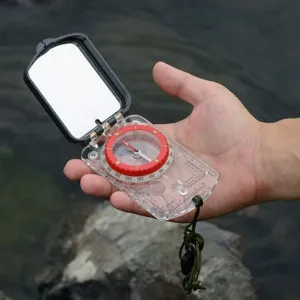 KouRy Outdoor Portable Compass, Waterproof and Shakeproof Compass, Luminous Design, Basic Positioning, Measuring Azimuth Camping and Hiking Durable Suitable for Outdoor Camping
