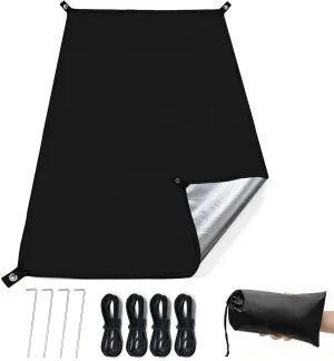 KRUI Tent Footprint, PU 2000 Waterproof Camping Tarp, Durable Tent Floor Saver for Hiking, Backpacking, Hammock, Beach and Picnic