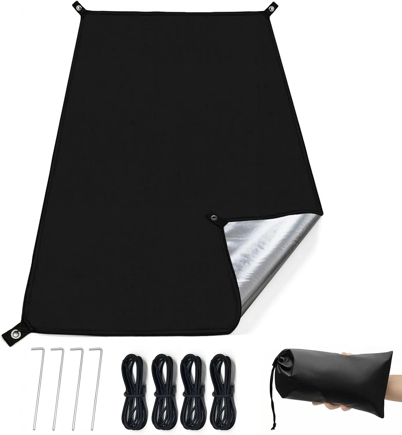KRUI Tent Footprint, PU 2000 Waterproof Camping Tarp, Durable Tent Floor Saver for Hiking, Backpacking, Hammock, Beach and Picnic