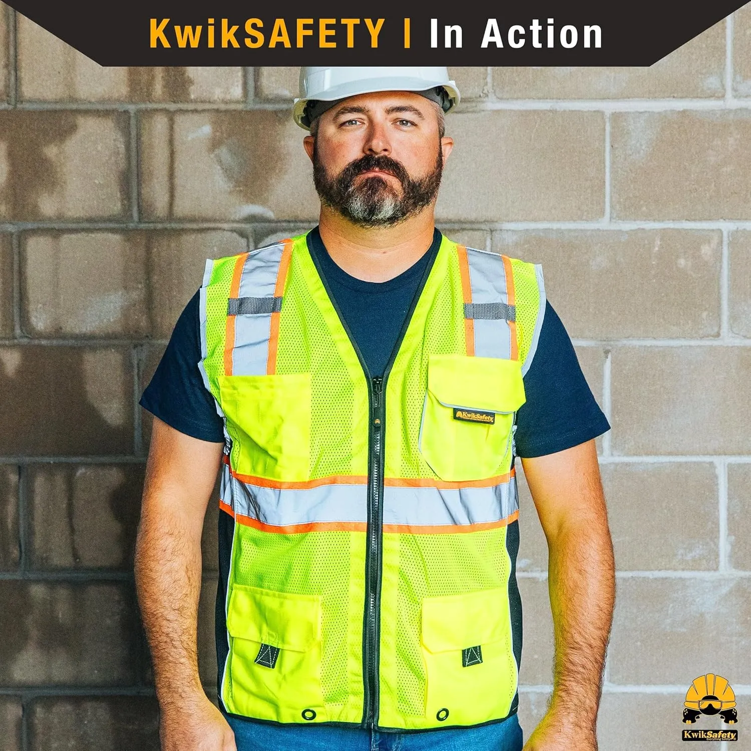 KwikSafety - Charlotte, NC - CLASSIC & SUPREME Safety Vest [Jumbo Pocket] Class 2 Work PPE ANSI Tested OSHA Compliant