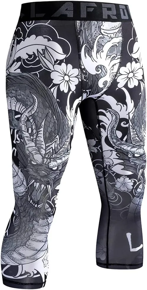 LAFROI Men's Compression Fit 3/4 Tights Leggings with Pcoket/Non-Pocket-YSK10