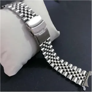 LAnGSHAW 20mm 22mm Stainless Steel Watch Band Strap Silver Polished Mens Luxury Replacement Metal Watchband Bracelet Compatible for Seiko (Band Color : AA409Silver, Band Width : 22mm)
