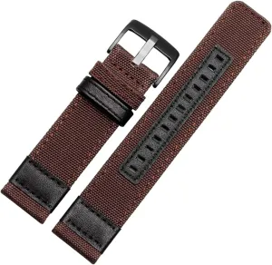 LAnGSHAW Nylon Watchbands Men Sport Strap 20mm 22mm 24mm Black Green Coffee Watch Band Belt Stainless Steel Buckle Clasp Accessories (Band Color : Coffee Black Buckle, Band Width : 20mm)