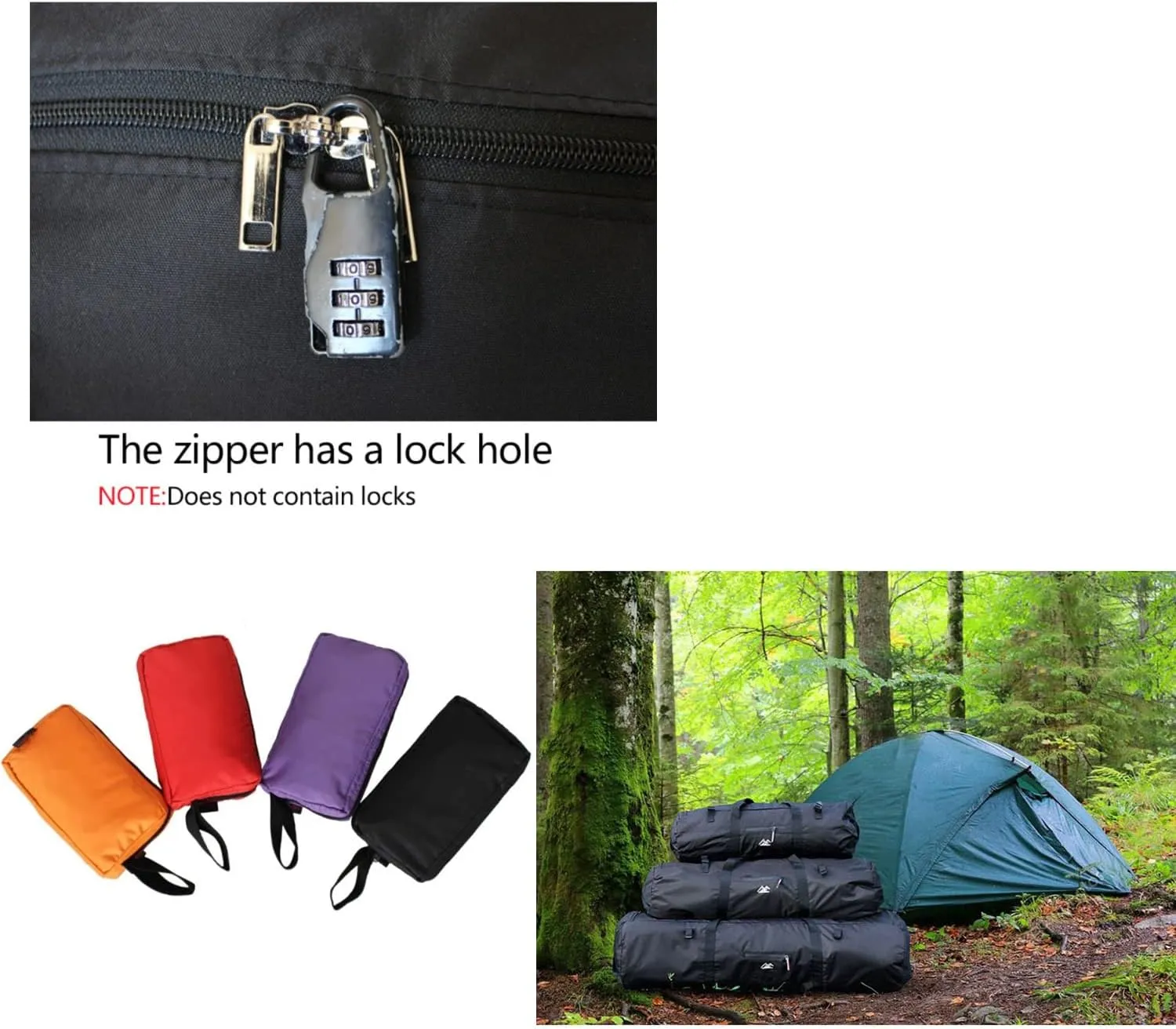 Large Capability Folding Tent Storage Carry Bag Waterproof Luggage Pack Pouch for Camping Hiking Picnic Organizer Walking Holder (Black-XL)