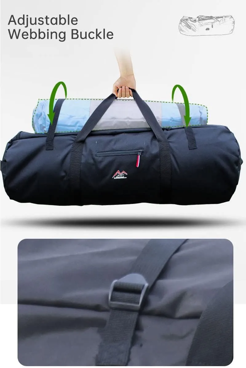Large Capability Folding Tent Storage Carry Bag Waterproof Luggage Pack Pouch for Camping Hiking Picnic Organizer Walking Holder (Black-XL)
