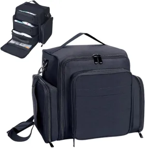Large Makeup Bag Cosmetic Case Organizer with 3 Inner Removable Pouches Multifunctional Travel Train Storage,Black