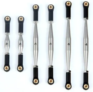 LCX Racing 1/24th RC Crawler Car CNC Machined Stainless Steel Link Set Linkage for Axial SCX24 AXI90081 AXI00001 AXI00002 AXI00005, Upgrades Parts Accessories