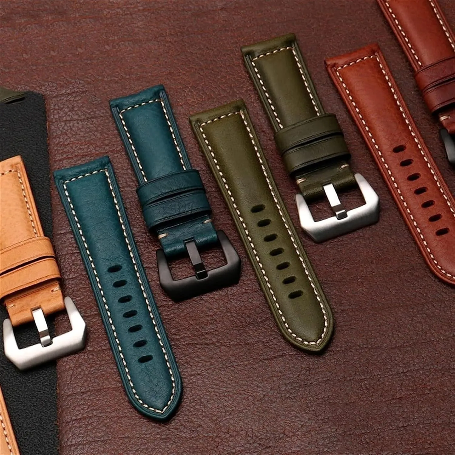 Leather Watch Band Suitable For Panerai Watch Chain 22mm 24mm replacement WatchBands accessories