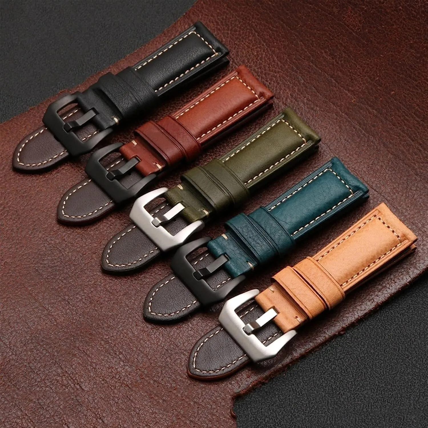 Leather Watch Band Suitable For Panerai Watch Chain 22mm 24mm replacement WatchBands accessories