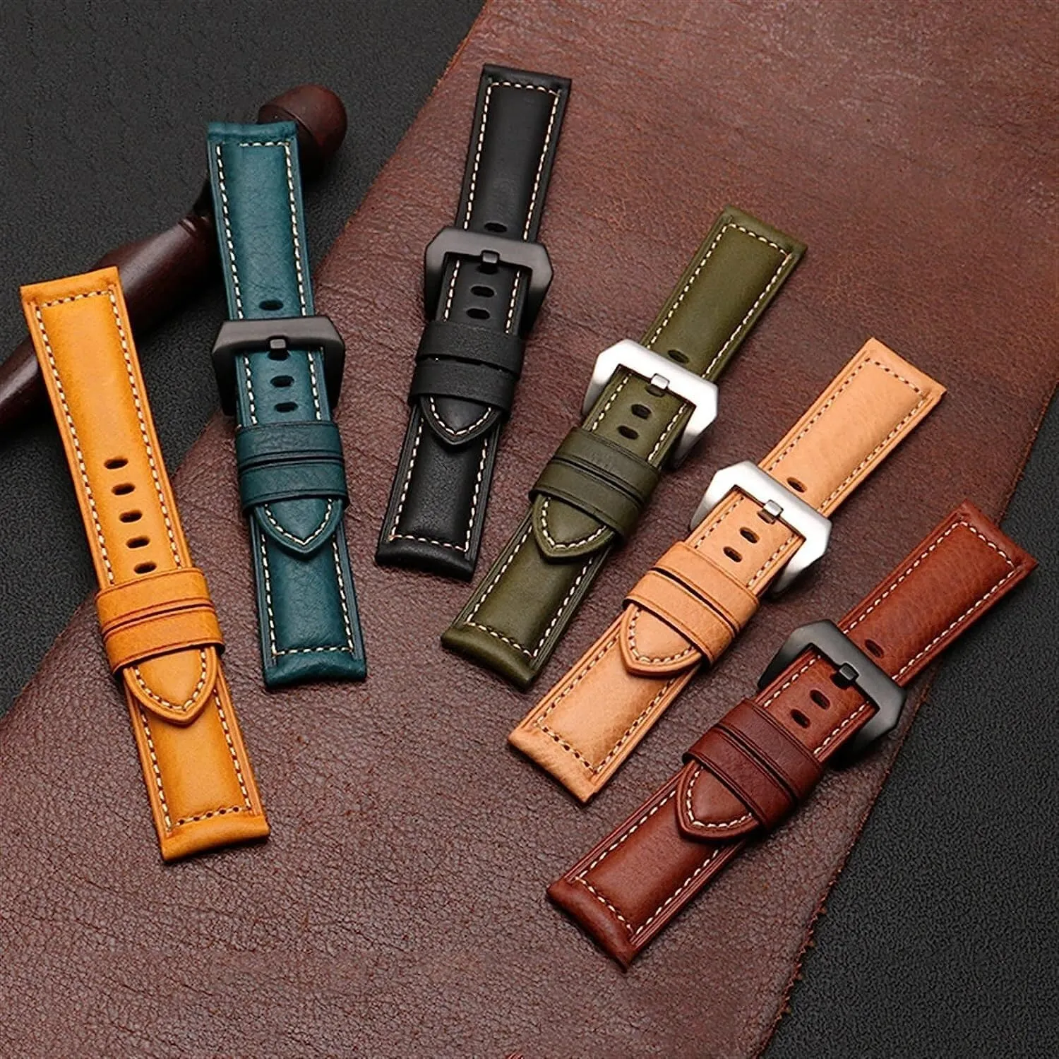 Leather Watch Band Suitable For Panerai Watch Chain 22mm 24mm replacement WatchBands accessories