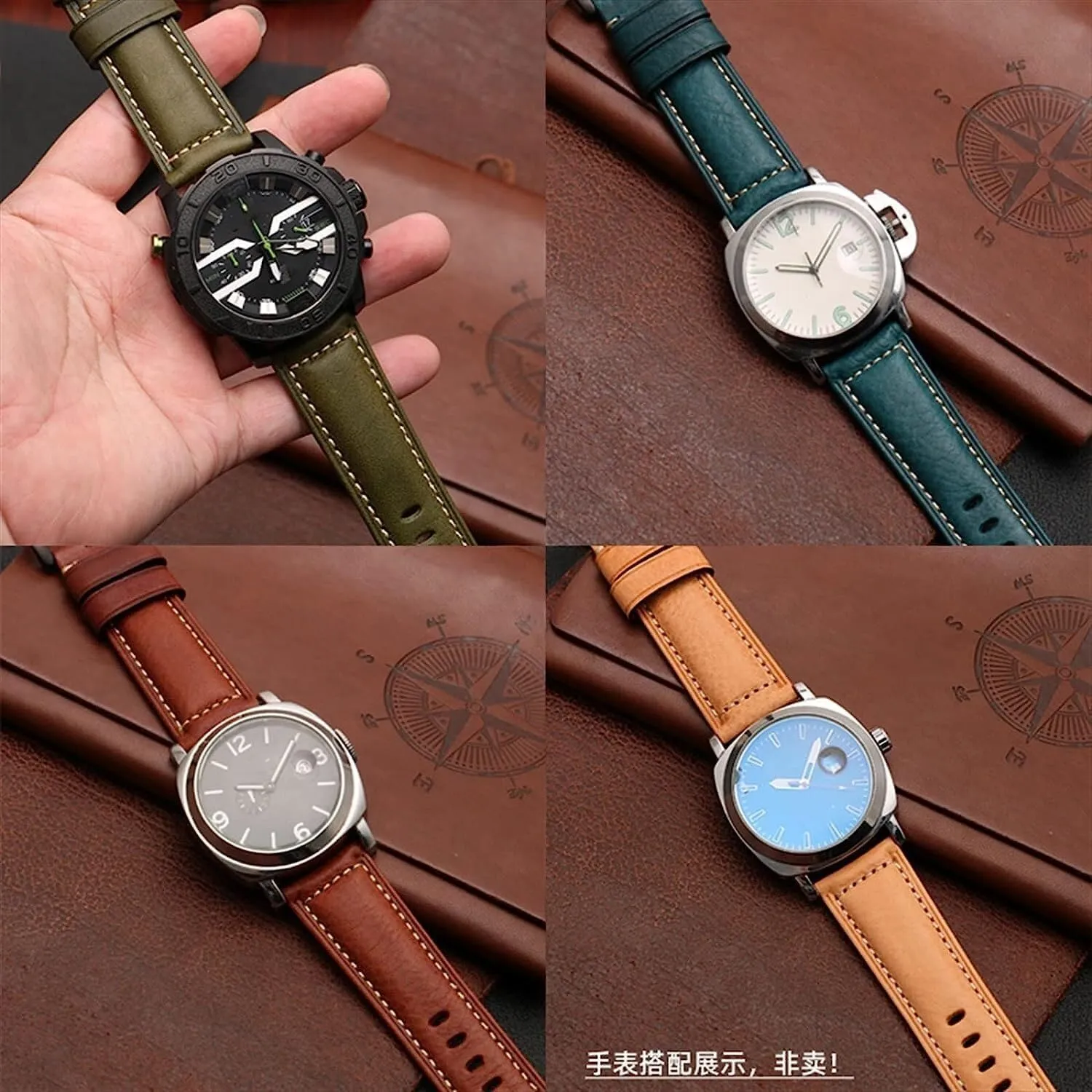 Leather Watch Band Suitable For Panerai Watch Chain 22mm 24mm replacement WatchBands accessories