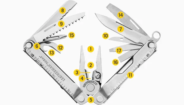 Leatherman Multi-Tool Rebar Multi Tool Stainless 17 Tools