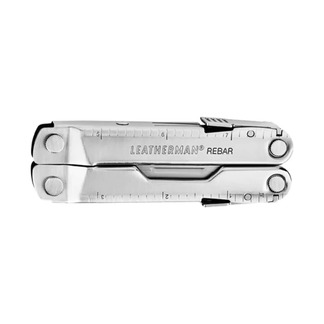 Leatherman w/Nylon Button Sheath Rebar Stainless Steel Multi