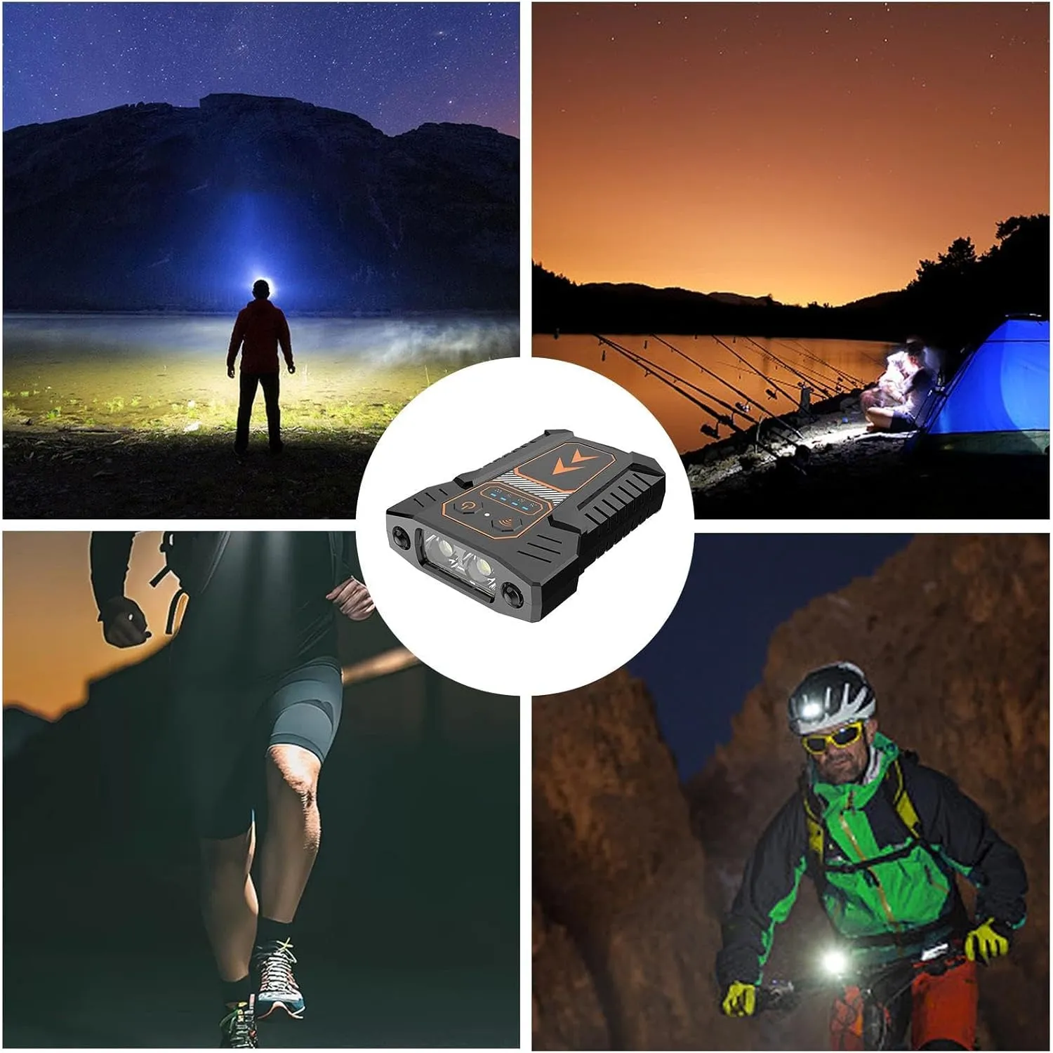 LED Clip on Cap Lights - USB Rechargeable Head Light, Motion Detection LED Headlights | Hat Light Flashlight Lamp with Motion Sensor, Versatile Clip on Headlamp Pair