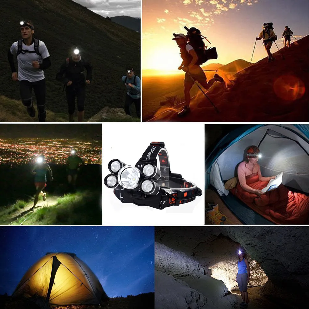 LED Headlamp 50000LM CREE XM-L 5 T6