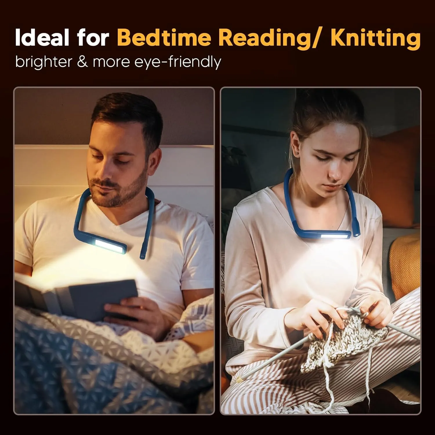 LED Neck Reading Light and Crafting Lamp with Storage Case, Ideal for Book Lovers, Readers, Crafters and Outdoor Enthusiasts, Perfect for Reading, Sewing, Camping, Crocheting, Walking at Night