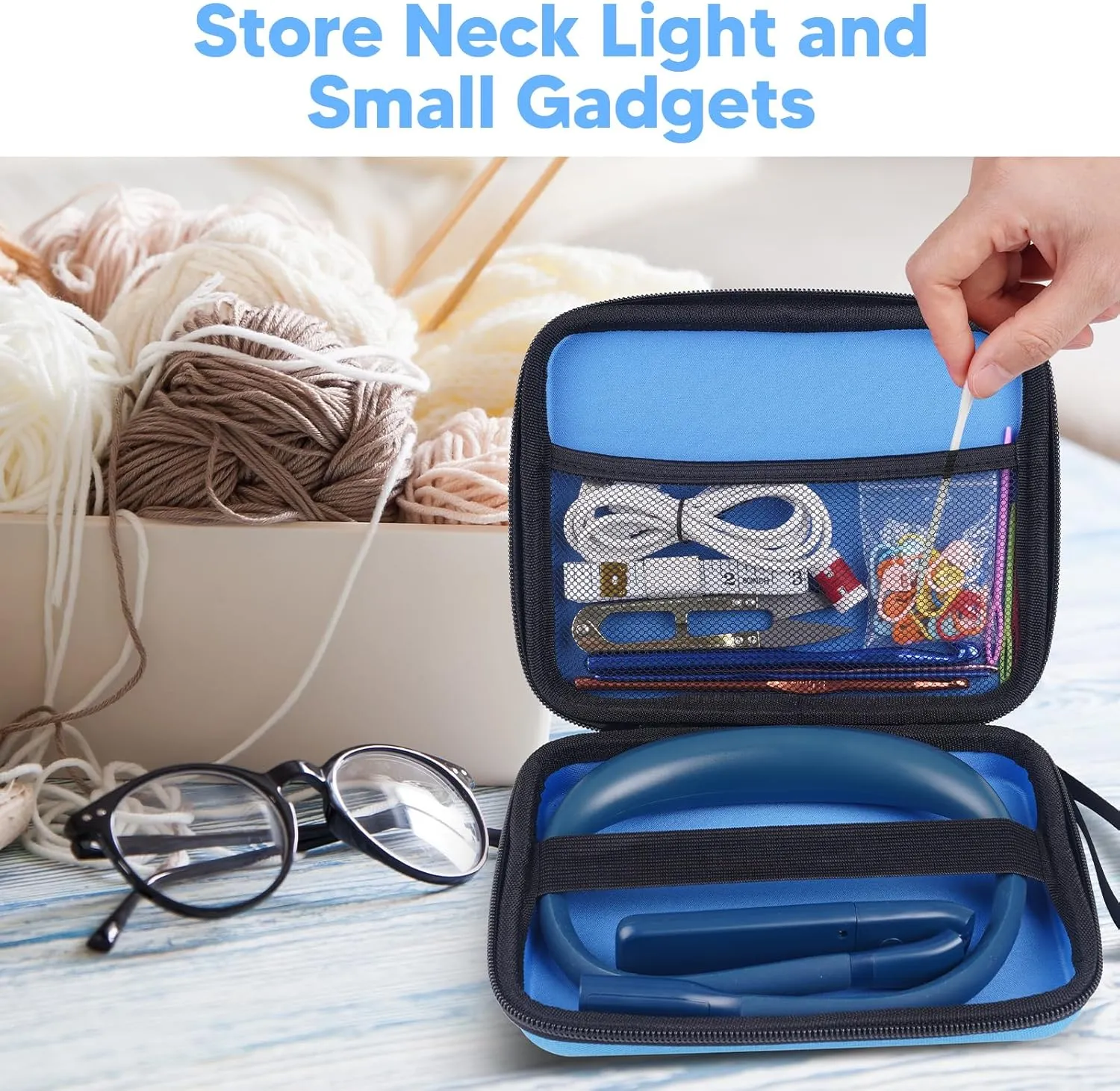 LED Neck Reading Light and Crafting Lamp with Storage Case, Ideal for Book Lovers, Readers, Crafters and Outdoor Enthusiasts, Perfect for Reading, Sewing, Camping, Crocheting, Walking at Night