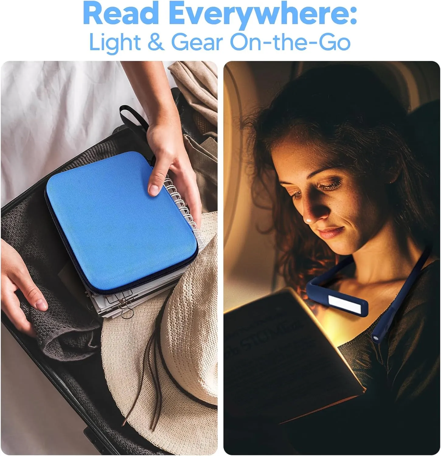 LED Neck Reading Light and Crafting Lamp with Storage Case, Ideal for Book Lovers, Readers, Crafters and Outdoor Enthusiasts, Perfect for Reading, Sewing, Camping, Crocheting, Walking at Night