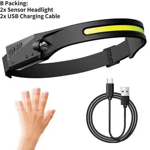 Led Sensor Headlamp Usb Rechargeable Headlight | Head Torch Motion