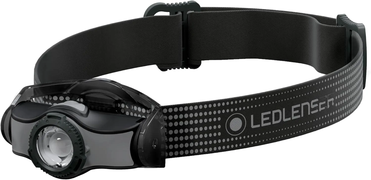 Ledlenser, MH3 Lightweight Multipurpose Headlamp with Removable Lamp Head and Metal Pocketclip, High Power LED, 200 Lumens, IP54, Backpacking, Hiking, Camping, Black/White