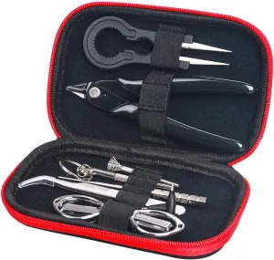 Leeko DIY Tool Kit, 9 in 1 Tweezers Pliers Winding Rods Screwdriver Steel Brush with Zipper Case Bag, for Home and Jewelry Repairs