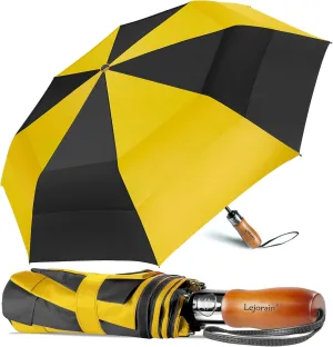 Lejorain 54 inch Golf Umbrella Collapsible - Large Portable Travel Umbrella Compact Auto Open Close Heavy Duty Windproof Vented Umbrella