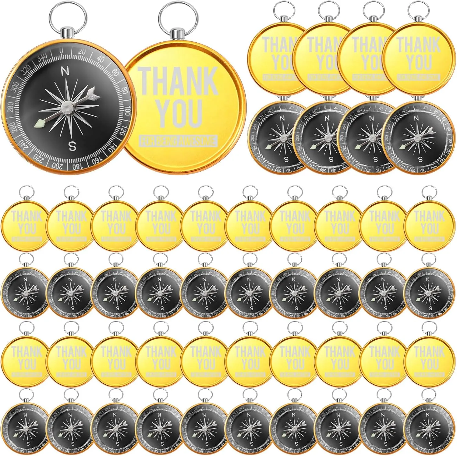 Lenwen 50 Pcs Fathers Compass Day Gift Boating Hiking Bulk CNA Nurse Week Thank You Gifts Quote Engraved Vintage Nautical Camping Compass for Nurse Students