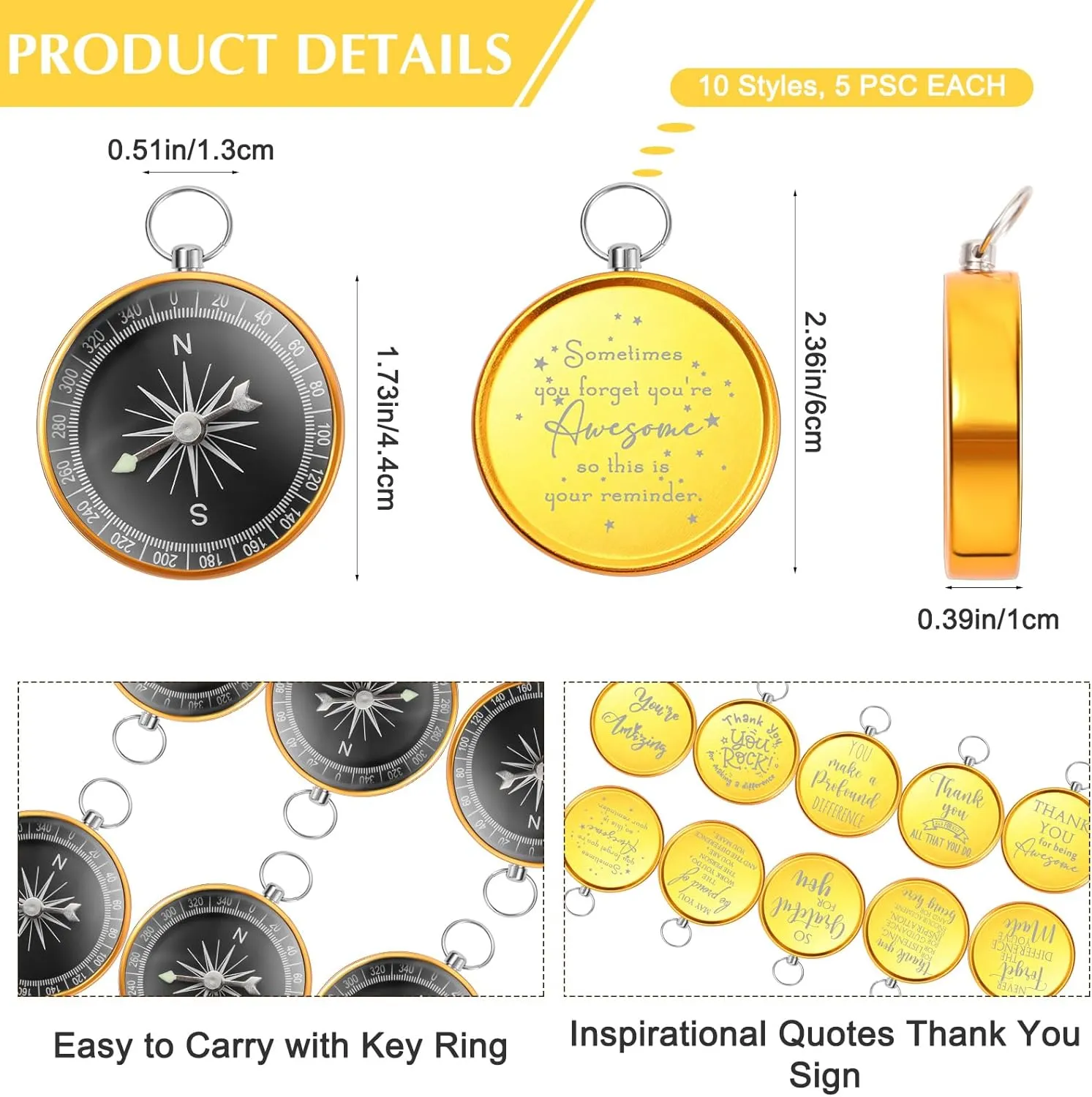 Lenwen 50 Pcs Fathers Compass Day Gift Boating Hiking Bulk CNA Nurse Week Thank You Gifts Quote Engraved Vintage Nautical Camping Compass for Nurse Students