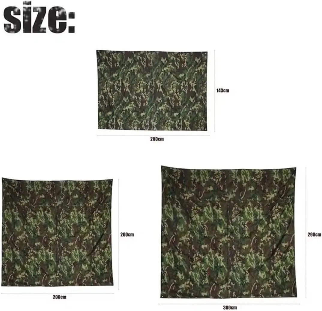 LeosHi Camouflage Shelter Tourist Awning Canopy Tarp Tent Shade Ultralight Garden Canopy Sunshade Outdoor Camping Hammock(2x1.5 m)