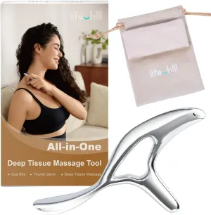 lifechill Trigger Point Massage Tool for Deep Tissue Massage & Gua Sha, Muscle Scraper Tool for Full Body Pain Relief, Thumb Saver Acupressure Tool, FSA HSA Eligible