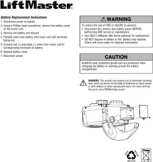 Liftmaster/Chamberlain Battery Backup Replacement 485LM. Integrated Garage Door Battery Backup System for Models 3850, 8360, and 8550/ DJW124.5-100% OEM Parts - USA Vendor GarageDoorProject™