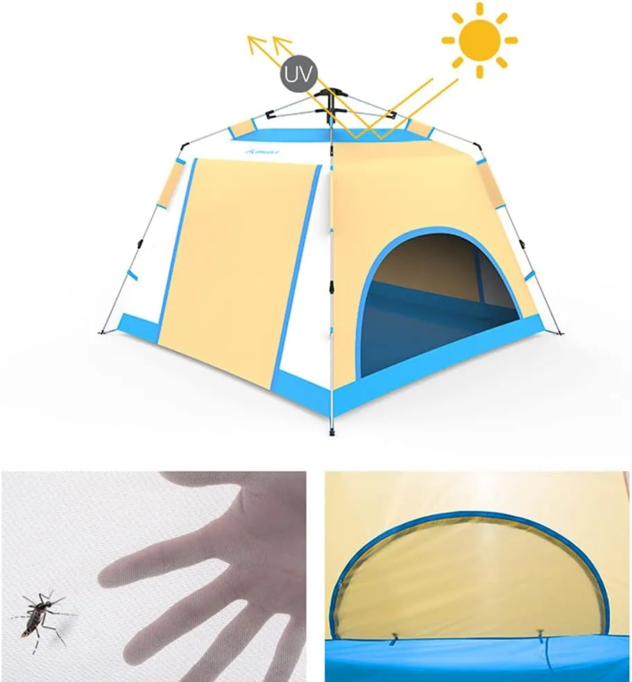 Lightweight Instant Pop Up Tent for 3 to 4 Person Automatic Opening Double Layer Portable Automatic Tent Family Camping Tent (Color4 3)