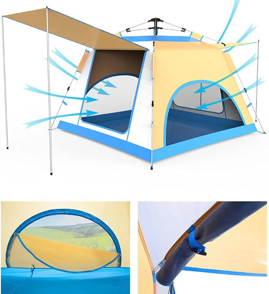 Lightweight Instant Pop Up Tent for 3 to 4 Person Automatic Opening Double Layer Portable Automatic Tent Family Camping Tent (Color4 3)
