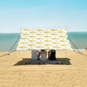 Love Heart Japanese Mochi Beach Camping Tent Sun Shelter for Whole Family, Beach Shade Canopy with UPF50  UV Protection,Easy Set Up and Carry,Outdoor Shade for Trips, Fishing, Backyard Fun Picn