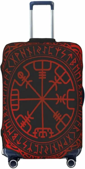 Luggage Cover For Travel Vikings Magical Norse Runes Compass– Scratch-Resistant Ideal For Travel 20-28 Inch.