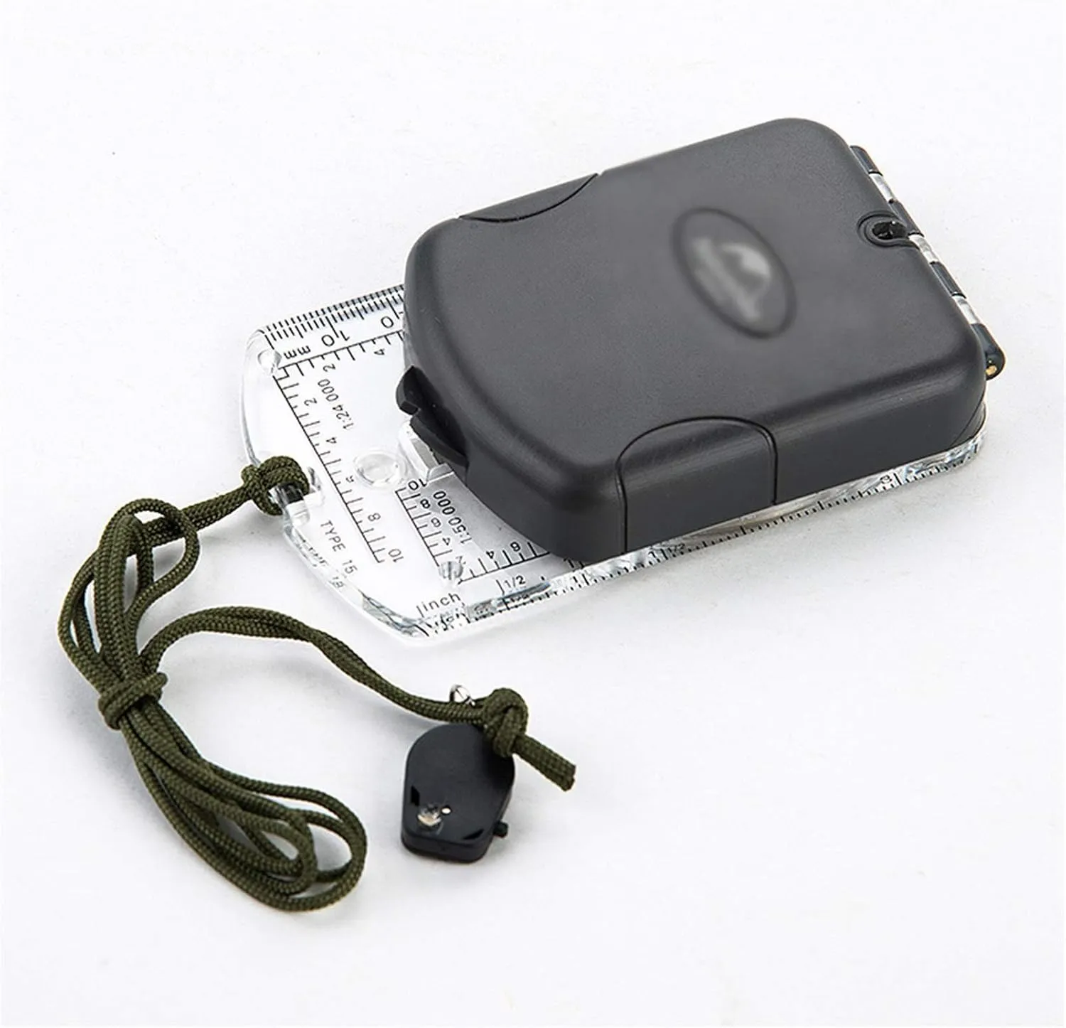 Luminous Flip Compass with Mirror LED Light Waterproof for Hiking Mountaineering Navigation Orienteering Outdoor Survival Kit