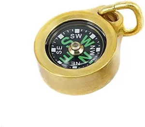 Luminous Waterproof Compass Pendant Outdoor Mini Compass Keychain Necklace with Stainless Steel Bead Chain