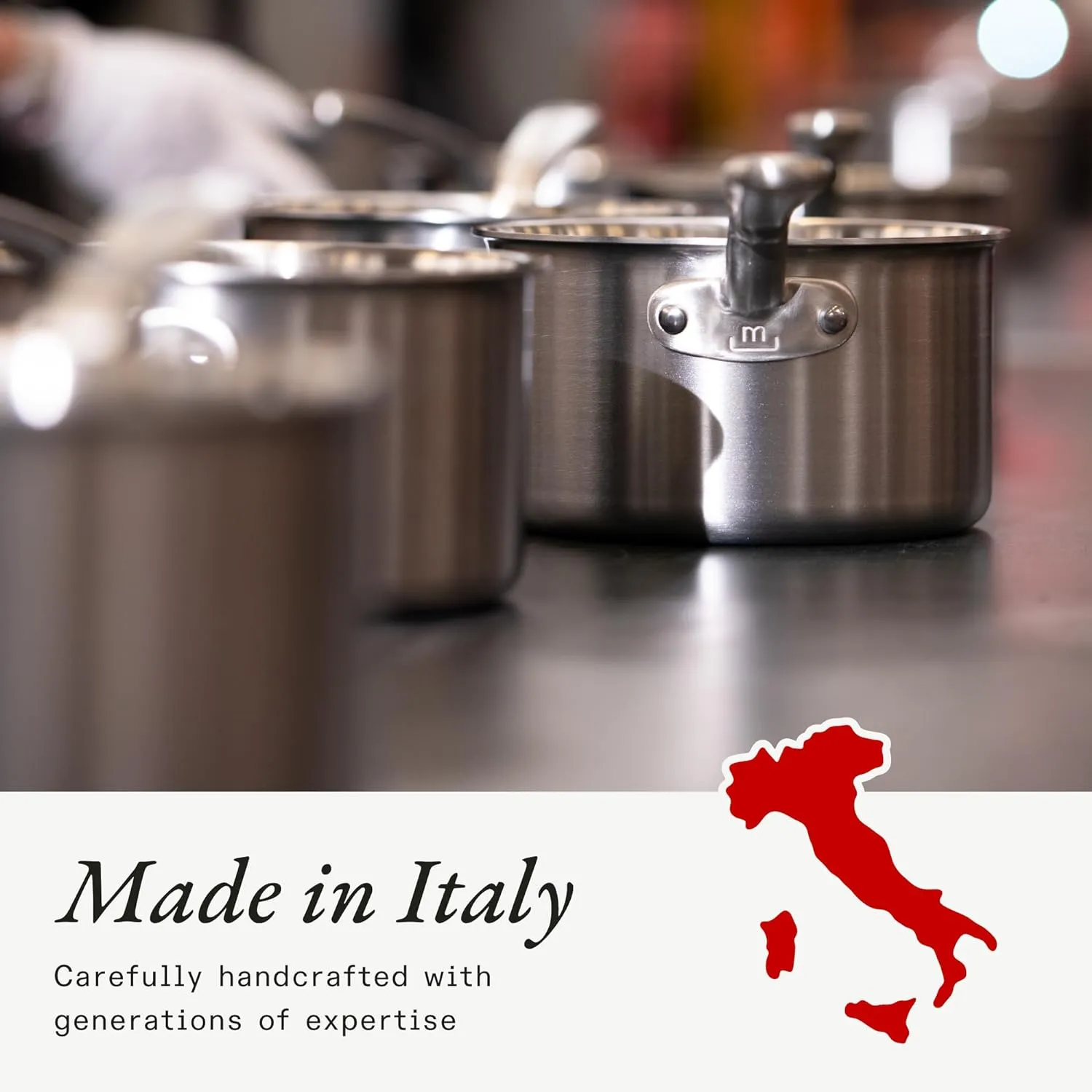 Made In Cookware - 6 Quart Stainless Steel Stock Pot With Lid - 5 Ply Stainless Clad - Professional Cookware - Crafted in Italy - Induction Compatible