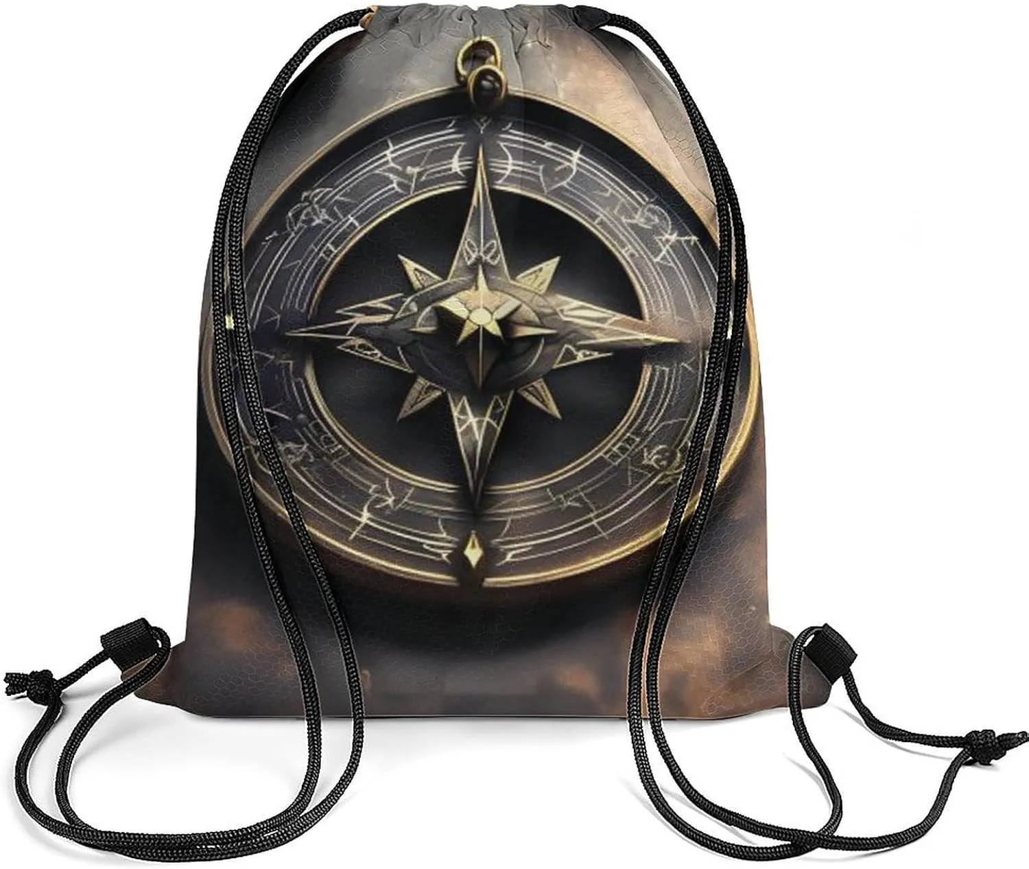 Magical Design Norse Runes Compass Drawstring Backpack Travel Sports Drawstring Bags Portable Storage Gym Bag for Men Women