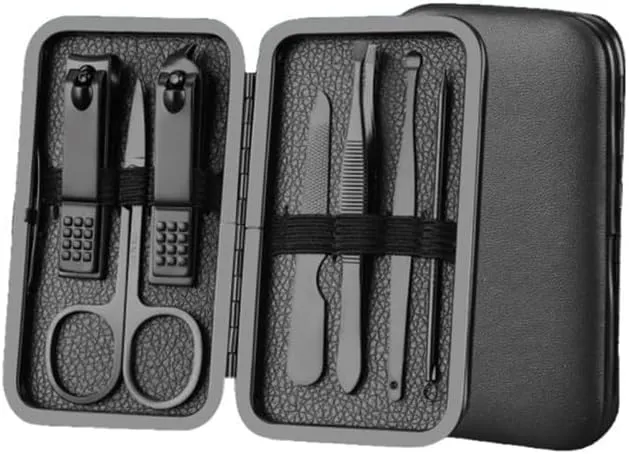 Manicure Set Nail Clippers Tools Ear Spoon Wear-Resistant Nail Cutters Multi-Function Scissors Kit 12 Pieces, 7 Pieces,A
